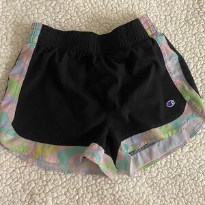 Black sports shorts Champion authentic athletic with color ful border size m